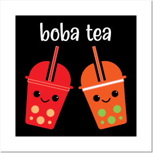 Funny Kawaii Boba Tea Posters and Art